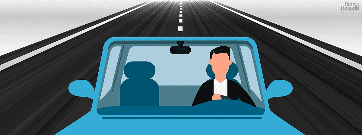 lawyer sitting in a car