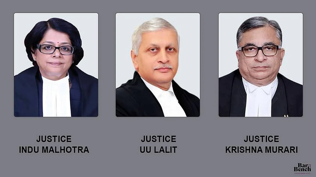 Justices UU Lalit, Indu Malhotra and Krishna Murari, death penalty