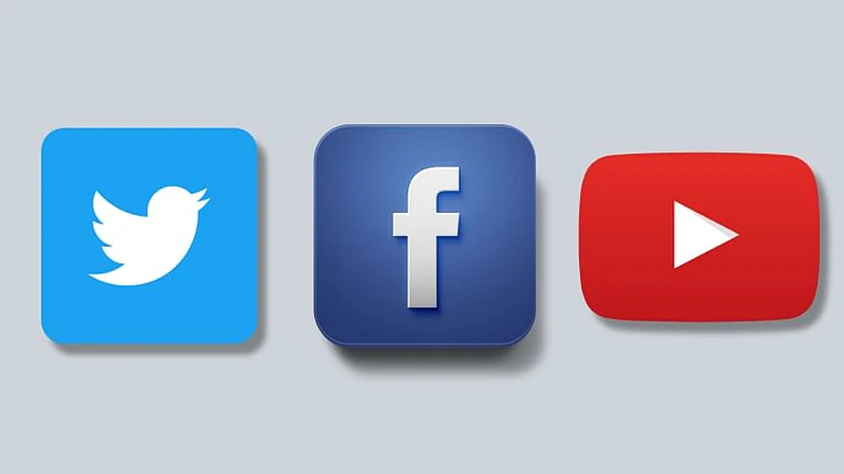Twitter, Facebook and YouTube