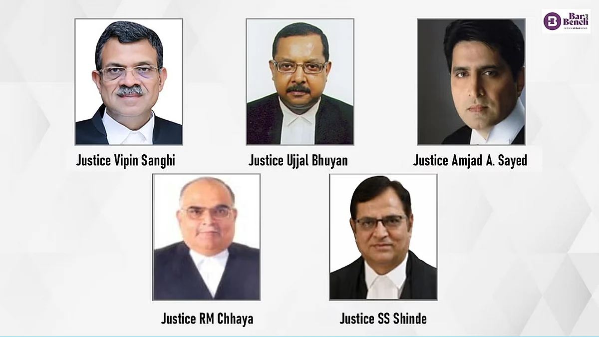 Justices Vipin Sanghi, Ujjal Bhuyan, AA Syed, RM Chhaya and SS Shinde.