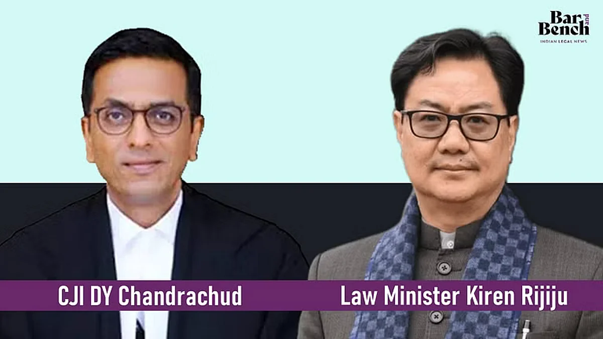 CJI DY Chandrachud and Law Minister Kiren Rijiju