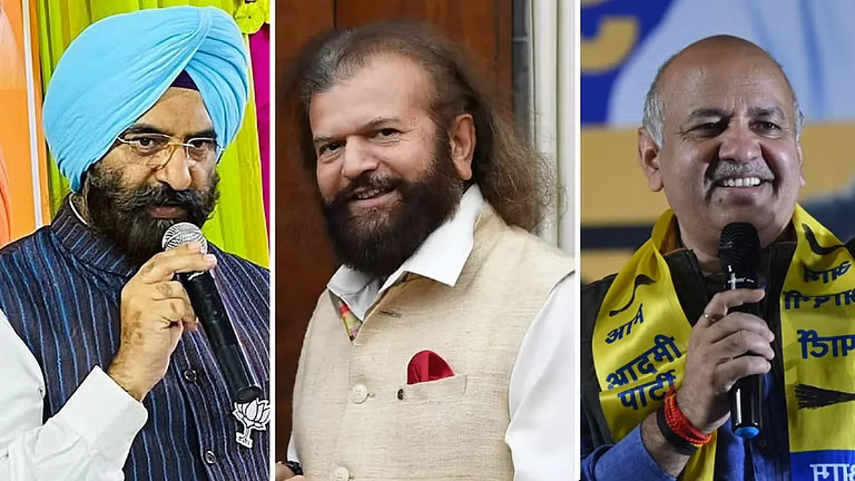Manjinder Singh Sirsa, Hans Raj Hans and Manish Sisodia
