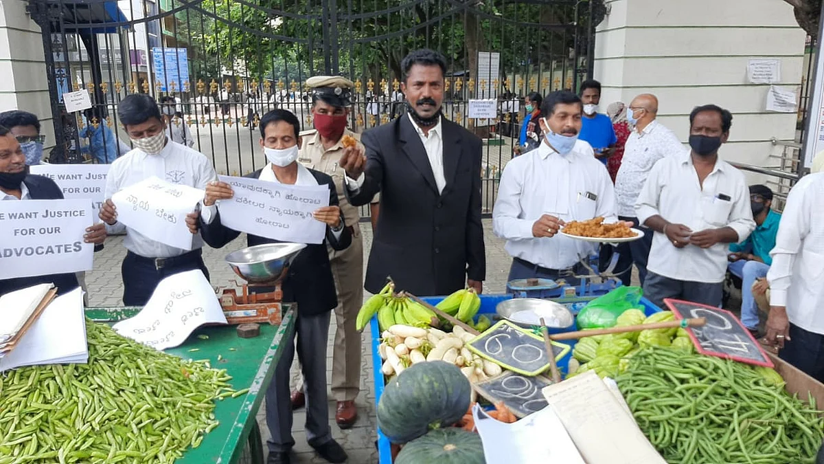 Lawyers protest in Bangalore