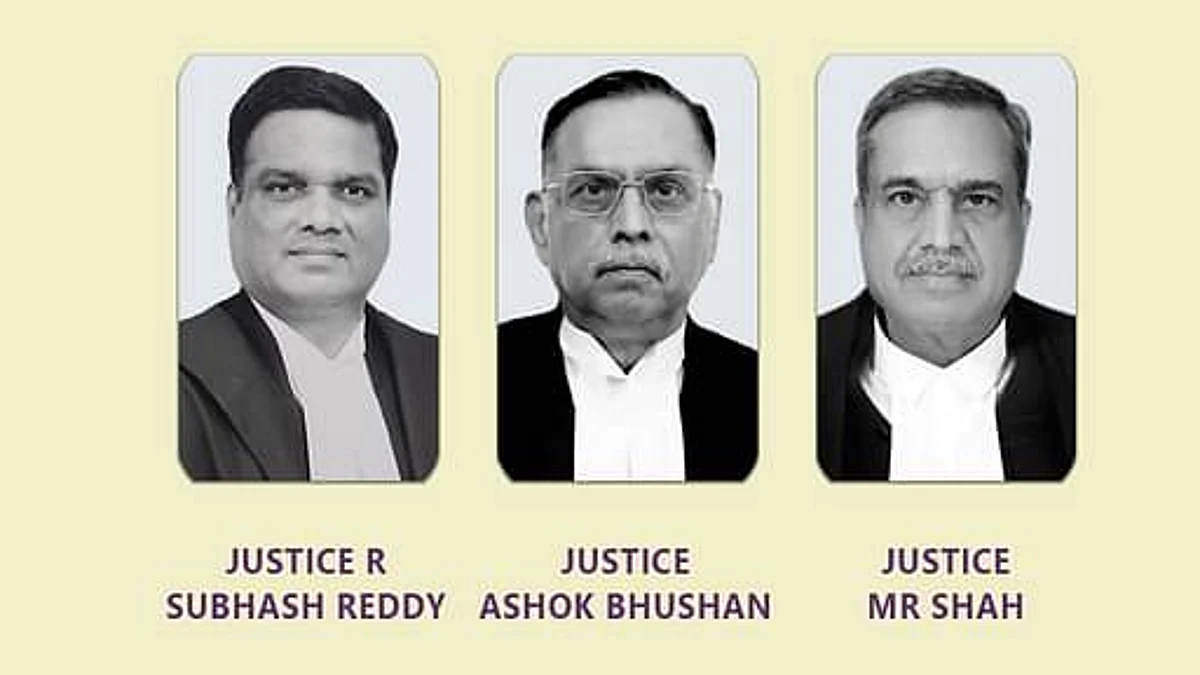Justices Ashok Bhushan, R Subhash Reddy, MR Shah