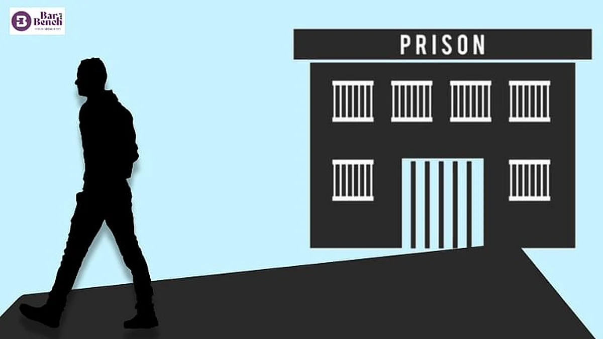A prisoner walking out of jail