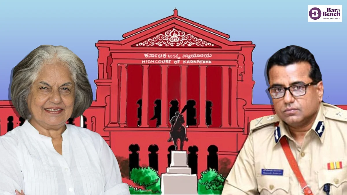 Senior IPS officer Soumendu Mukherjee, Sr Counsel Indira Jaising and Karnataka HC