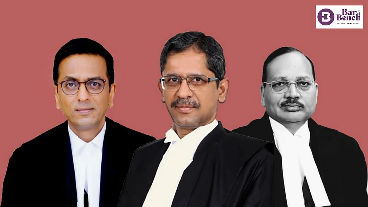 CJI NV Ramana, Justices DY Chandrachud and Surya Kant