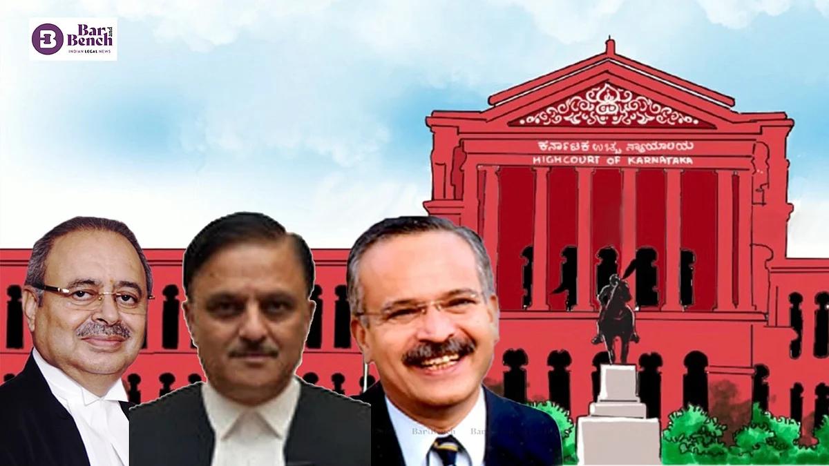 <div class="paragraphs"><p>Karnataka HC Chief Justice Ritu Raj Awasthi, Former CJ A S Oka, Former Acting CJ Satish Chandra Sharma</p></div>
