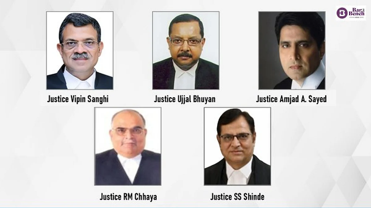 Justices Vipin Sanghi, Ujjal Bhuyan, AA Syed, RM Chhaya and SS Shinde.