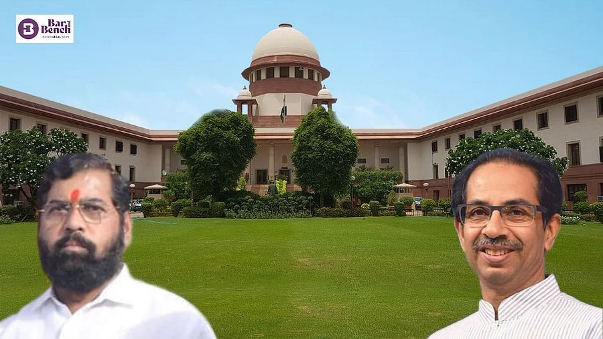 Eknath Shinde, Uddhav Thackeray with Supreme Court