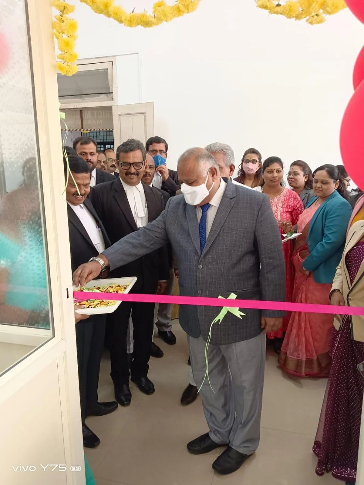 Judge Ravindra Joshi inaguarates the Defence Counsel Office in Mangalore.
