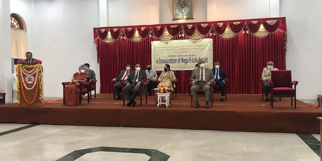 1 15 925 cases settled in Mega e Lok Adalat conducted by Karnataka