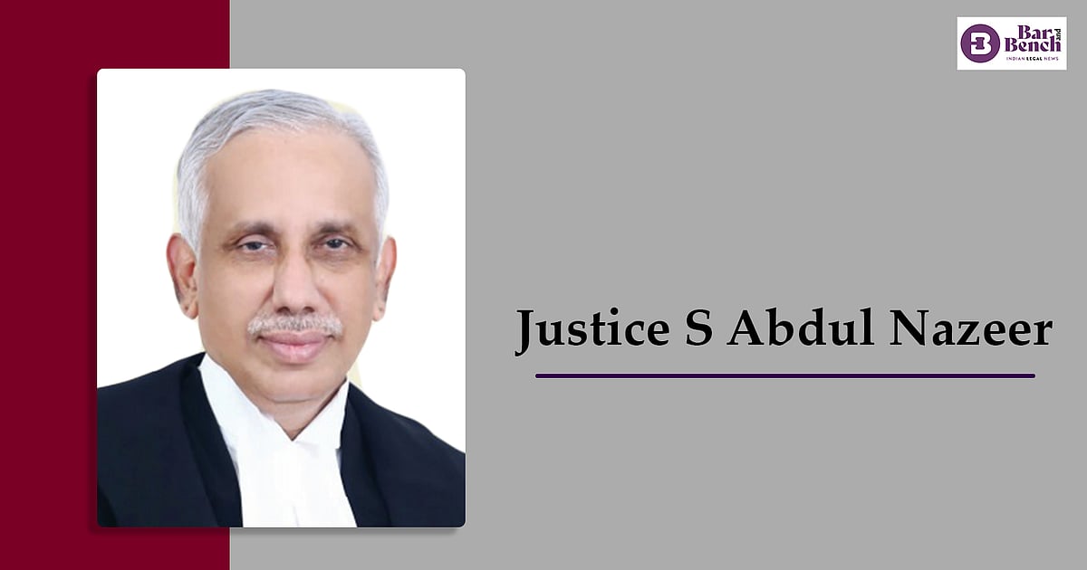 Former Supreme Court Judge Justice S Abdul Nazeer Appointed As Governor Former supreme court judge justice s abdul nazeer appointed as governor