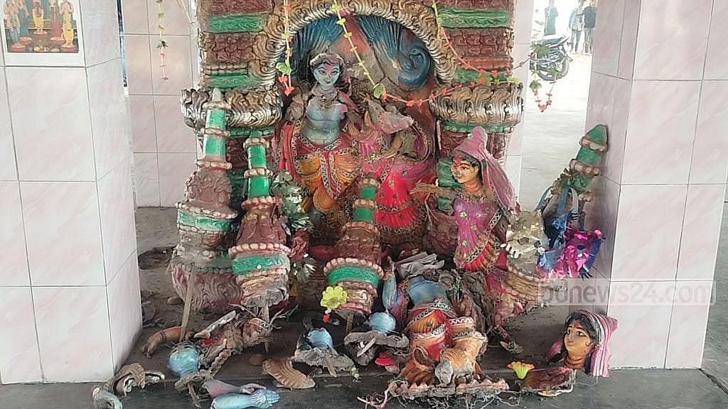 Hindu idols at 14 temples vandalised in one night in Thakurgaon