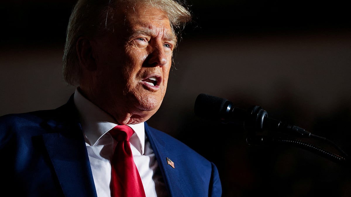 Former U.S. President and Republican presidential candidate Donald Trump speaks during a campaign rally in Erie, Pennsylvania, US, July 29, 2023. 
