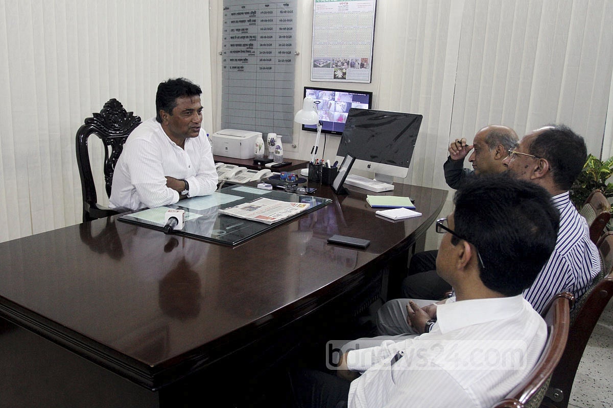 Passing a busy first day at the Dhaka North Mayor's office in Gulshan.