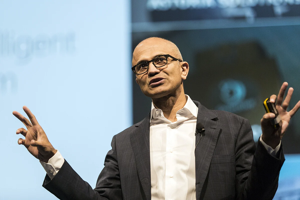 Microsoft CEO, Satya Nadella (Photographer: Charles Pertwee/Bloomberg)