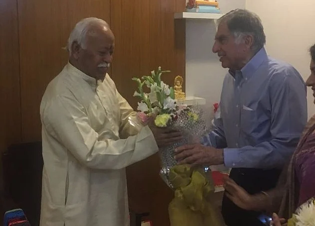 Ratan Tata Meets Mohan Bhagwat At RSS Headquarters
