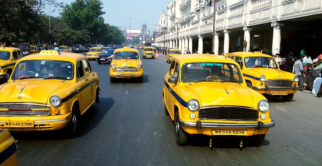 Ambassador taxis in Calcutta, India. (Source: <a href="https://www.flickr.com/photos/ashleycoates/">Ashley Coates</a>/ Flickr)