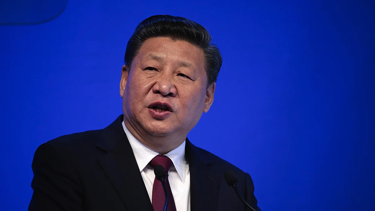 Xi Jinping, China’s president, speaks during the opening plenary session of the World Economic Forum (WEF) annual meeting in Davos, Switzerland. (Photographer: Jason Alden/Bloomberg)