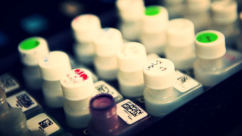 Vials of cancer tests. (Photographer: David Paul Morris/Bloomberg)