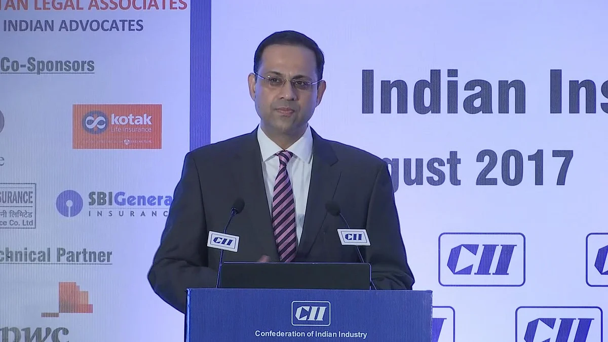 Sanjiv Bajaj, MD at Bajaj Finserv Ltd speaks
at CII Insurance Summit in Mumbai, India.