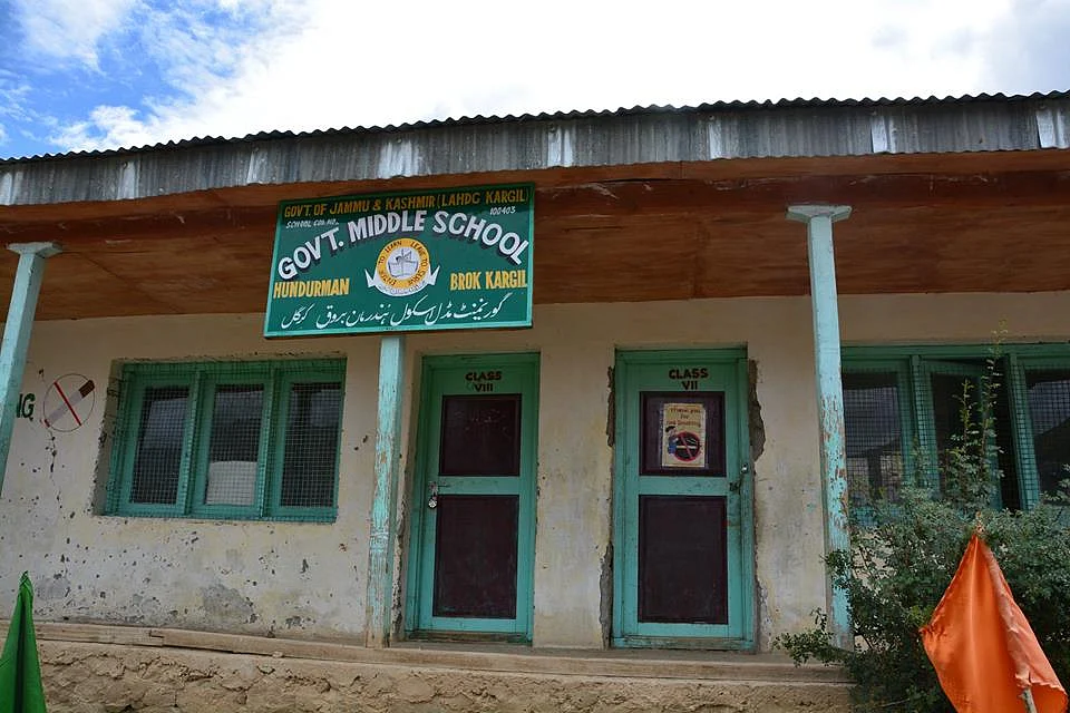 The middle school in Hunderman Brok, Kargil, Jammu & Kashmir, with 19 students. (Photograph: 17000 ft Foundation) 