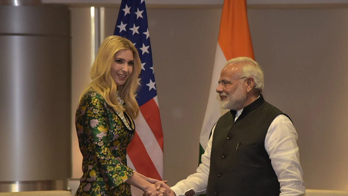 Narendra Modi greets Ivanka Trump (Source: PIB)