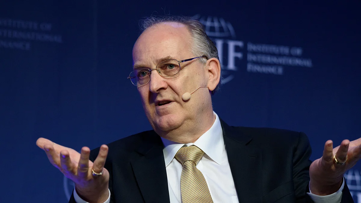 Paul Sheard, executive vice president and chief economist of S&P Global, speaks during the Institute of International Finance (IIF) Spring Membership Meeting in Tokyo. (Photographer: Akio Kon/Bloomberg) 