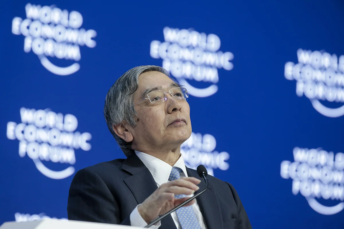 BOJ Says Kuroda Didn’t Revise Price Outlook in Davos Remark