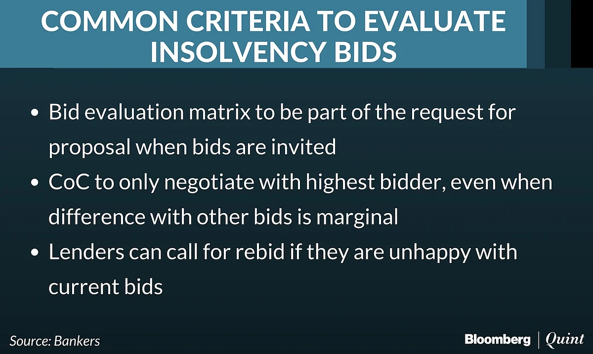 Lenders Agree On Common Criteria To Assess Insolvency Bids