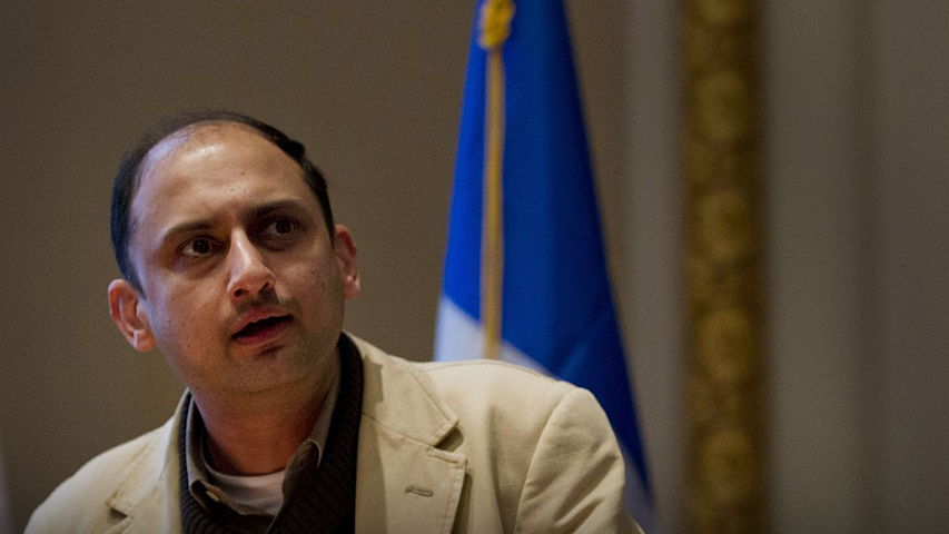 Viral Acharya, professor of finance at New York University (now Deputy Governor at RBI), speaks during an event at the New York Stock Exchange (NYSE) in New York, U.S. (Photographer: Jin Lee/Bloomberg)