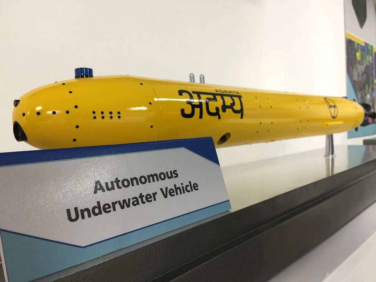 Adamya, an autonomous underwater vehicle manufactured by L&T for the Indian Navy. (Source: BloombergQuint)