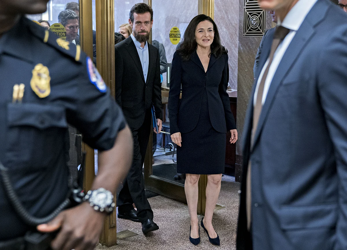 Sandberg and Dorsey Pressed on Regulation as Twitter Shares Fall
