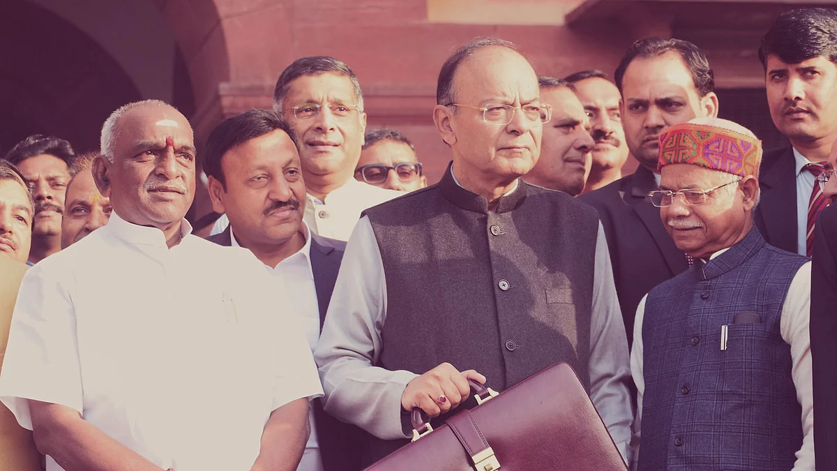 Finance Minister Arun Jaitley before presenting the Union Budget on Feb. 1, 2018. (Photograph: PIB)