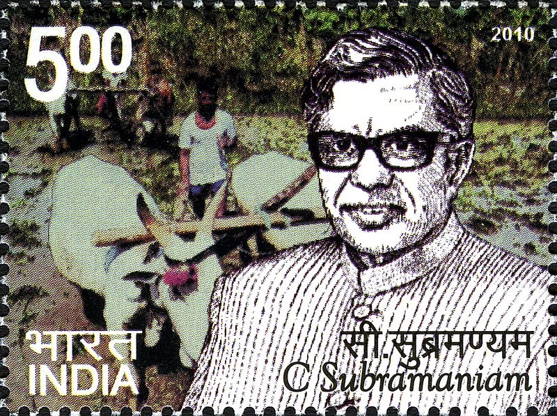 A postage stamp commemorating Chidambaram Subramaniam, India’s Finance Minister in 1976 when IDBI’s ownership was transferred. (Photograph: India Post / Government of India)