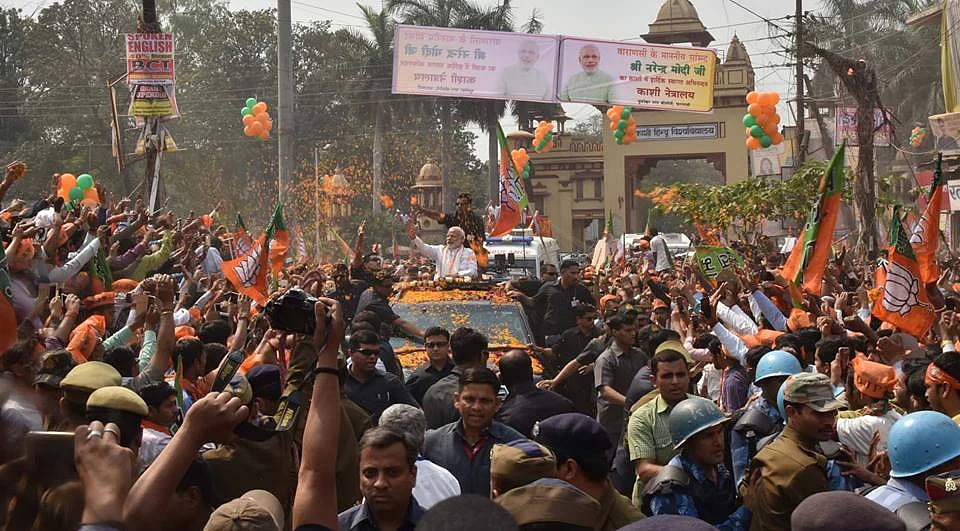 Narendra Modi in his parlimanetary constituency of Varanasi. (Photograph: Narendra Modi / Flikr)
