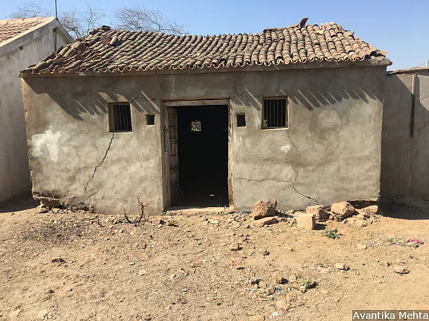 An abandoned house in Sayana village in Kutch district of northern Gujarat. After a record heatwave and three successive years of drought residents, earlier engaged in agriculture and animal husbandry, have abandoned their homes to move to cities in search of work and sustenance.