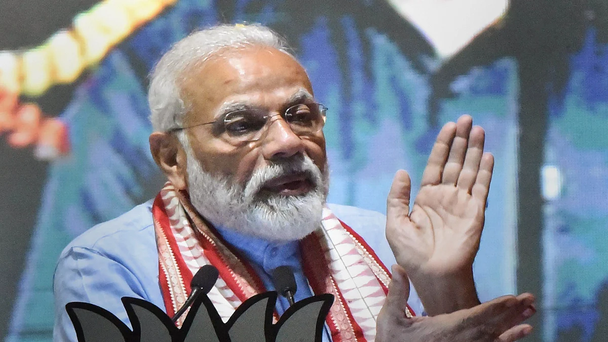 PM Narendra Modi gestures as he speaks during an election rally ahead of Lok Sabha polls in Gaya. (Source: PTI)