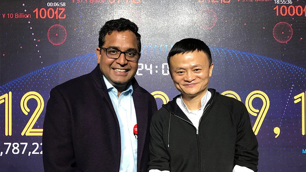 Paytm founder Vijay Shekhar Sharma (left) and Alibaba’s Jack Ma.