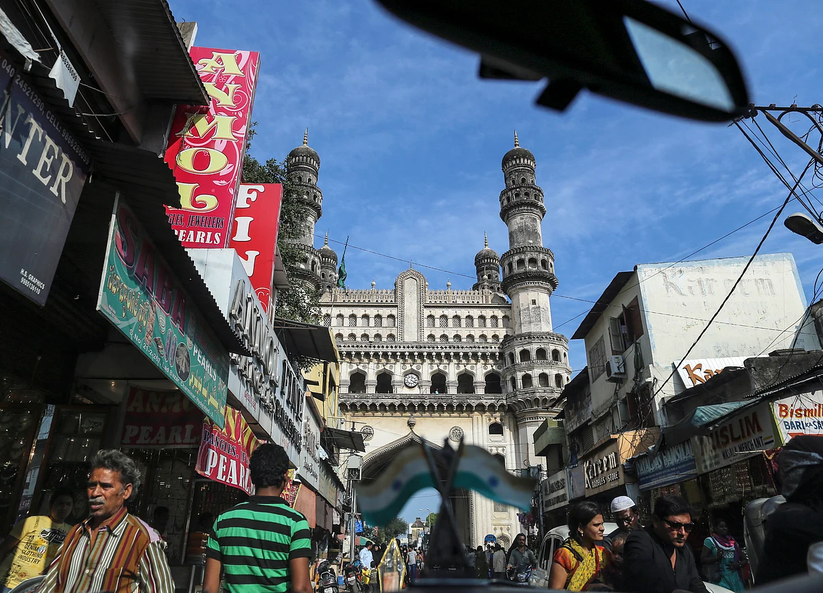 Charminar Suffers Damage As Portion Of Stucco Falls Off
