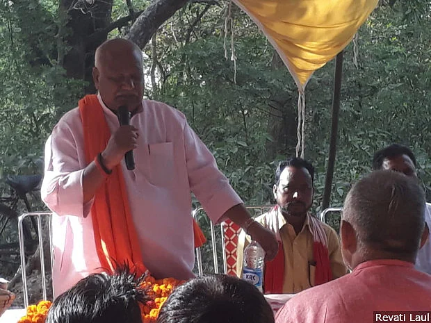 Lallu Singh, 64, is seeking re-election to the Lok Sabha from Faizabad constituency. Speaking at a gathering in Palia Pratap Shah village, he feeds the crowd with a dose of the Bharatiya Janata Party’s main intoxicant--religion and the protection of Hindus.
