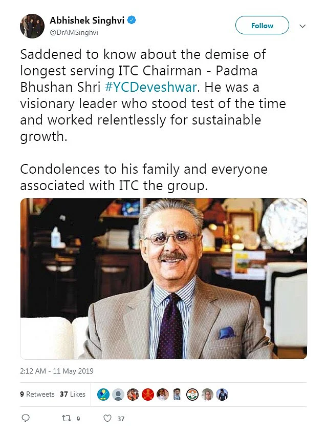 India Inc. Remembers YC Deveshwar