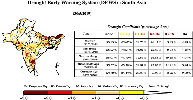 Source: <a href="https://sites.google.com/a/iitgn.ac.in/high_resolution_south_asia_drought_monitor/">DEWS, IIT Gandhinagar; May 2019</a>
