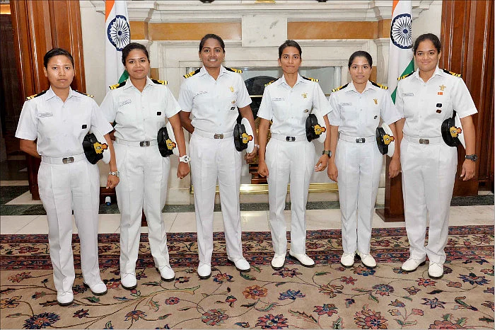 The all-women naval officer crew that circumnavigated the globe a year ago. (Photo: Indian Navy)