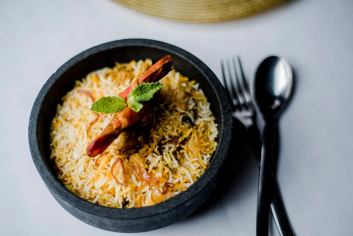 Prawn Biryani: (Photo courtesy: Chef Manjunath Mural)
