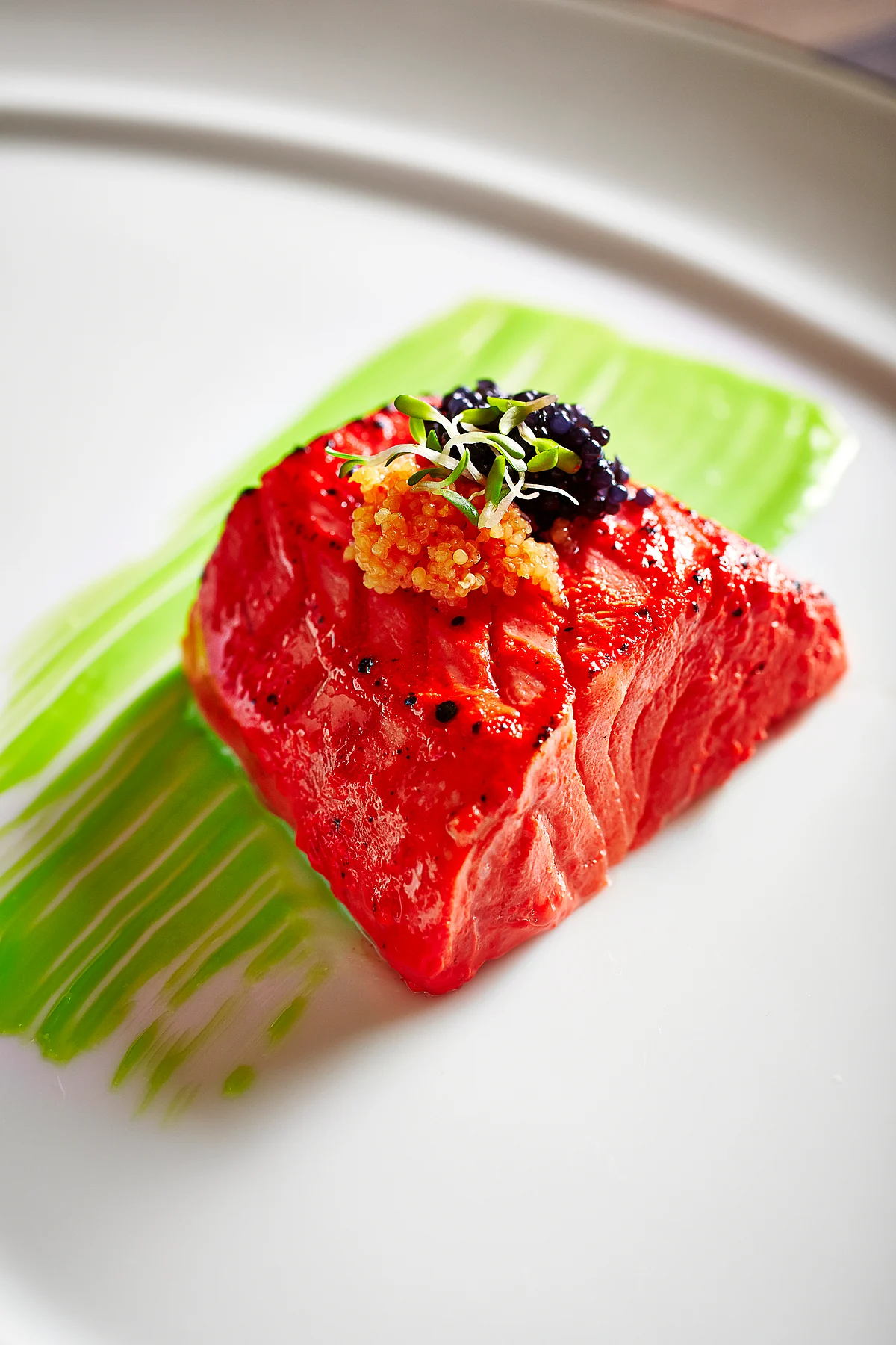 Tandoori marinated Salmon in sambal and Fresh pomegranate: (Photo courtesy: Chef Manjunath Mural)