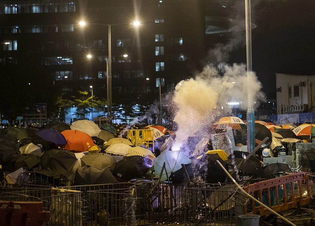 Hong Kong on Edge After Historic Night of Vandalism and Tear Gas