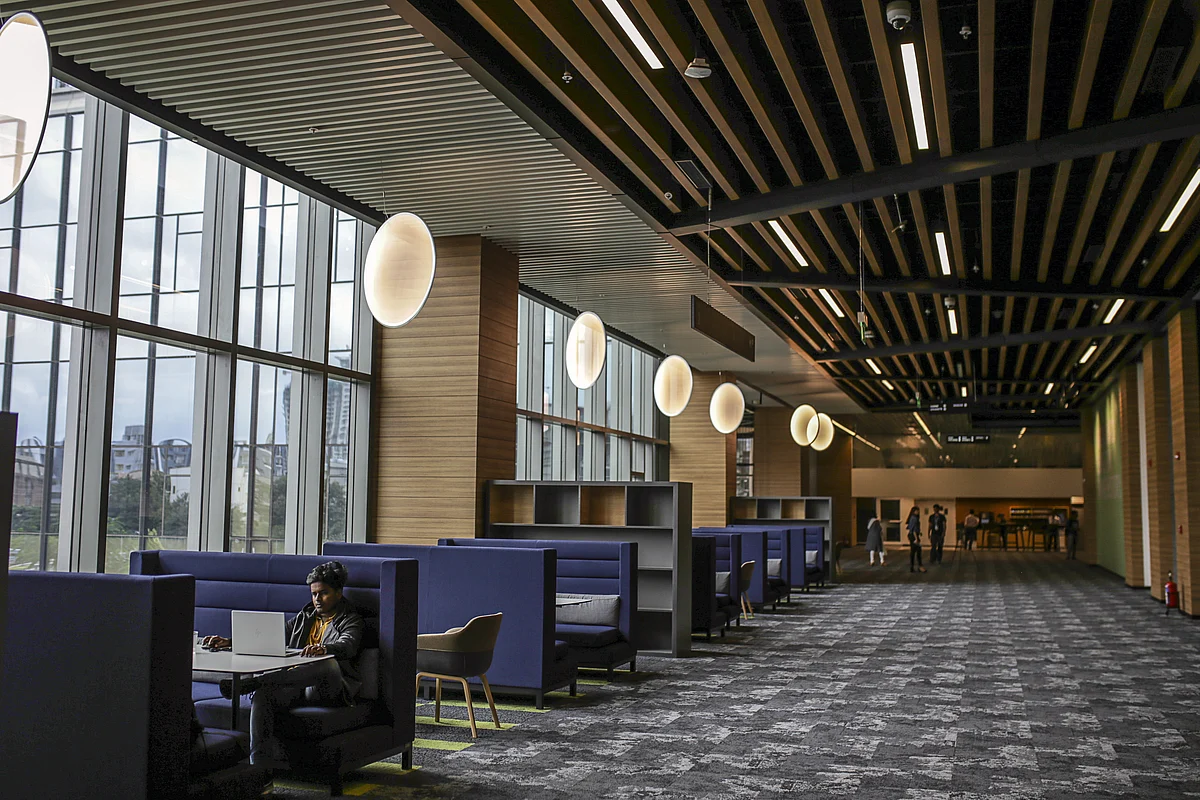 Inside the Amazon.com Inc. office campus in Hyderabad, India. (Photographer: Dhiraj Singh/Bloomberg)
