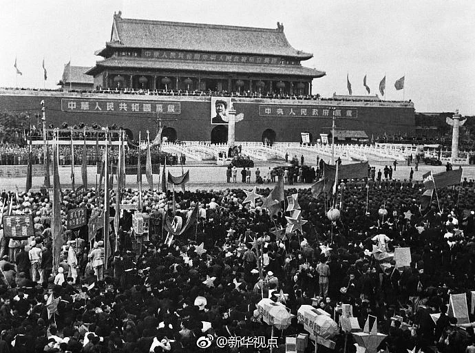 Tiananmen Square in Beijing, on Oct. 1, 1949. (Photograph: CGTN/Chinese Government)
